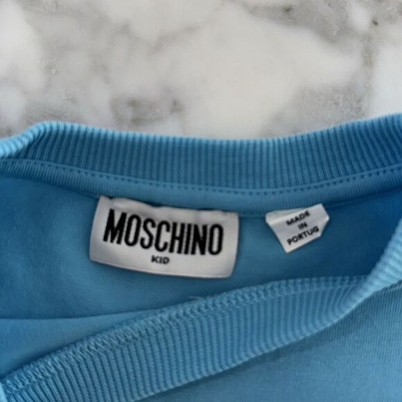 Moschino Blue Logo Short Sleeve Tee 5Y - Picture 3 of 5